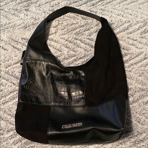 Steve Madden Black Patchwork Shoulder Bag